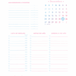 Calendario Mensal Dezembro Planner Colorido 2026
