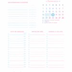 Calendario Mensal Fevereiro Planner Colorido 2026