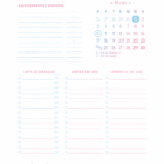 Calendario Mensal Maio Planner Colorido 2026