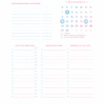 Calendario Mensal Novembro Planner Colorido 2026