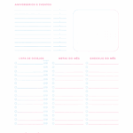 Calendario Mensal Permanente Maio Planner Colorido 2026