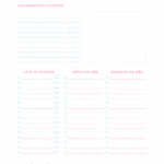 Calendario Mensal Permanente Novembro Planner Colorido 2026