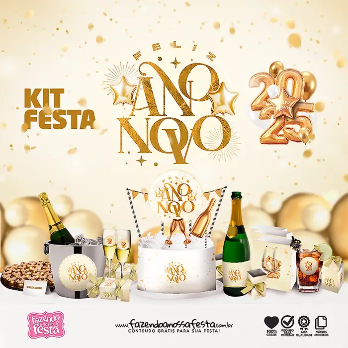 Kit Festa Ano Novo 2025 Fazendo a Nossa Festa