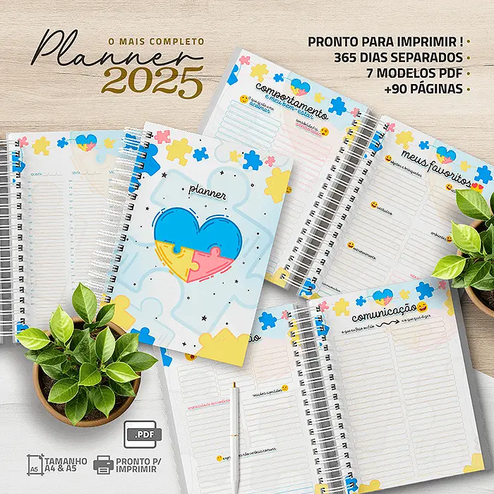 Planner Autismo 2025 – Modelo Grátis + 100 páginas!