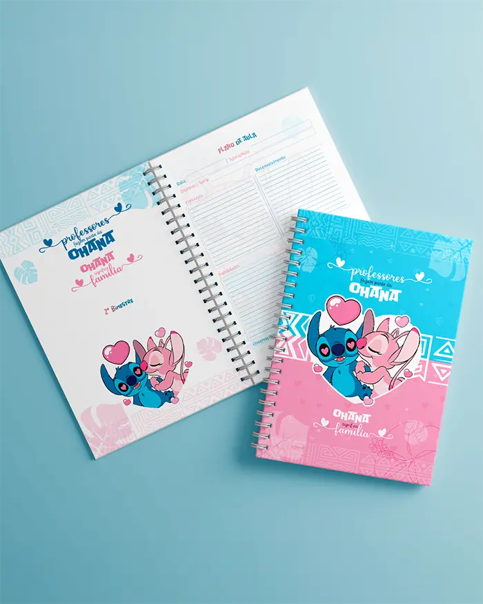 Planner professor 2025 Stitch e Angel