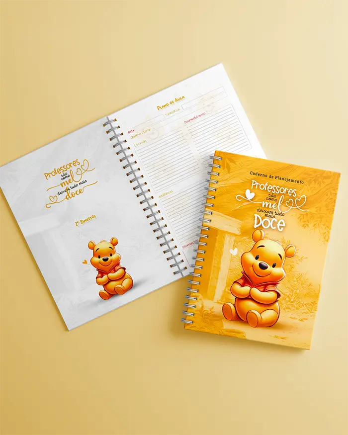 Planner professor 2025 Ursinho Pooh