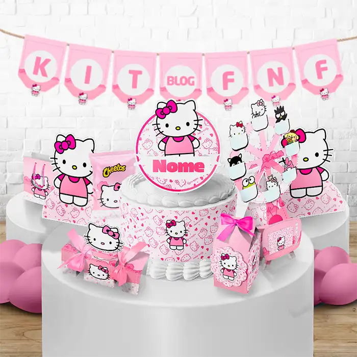 Exemplo Montado Kit Festa Hello Kitty