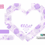 Caixa Coracao Dia das Maes Lilas Frente para Imprimir