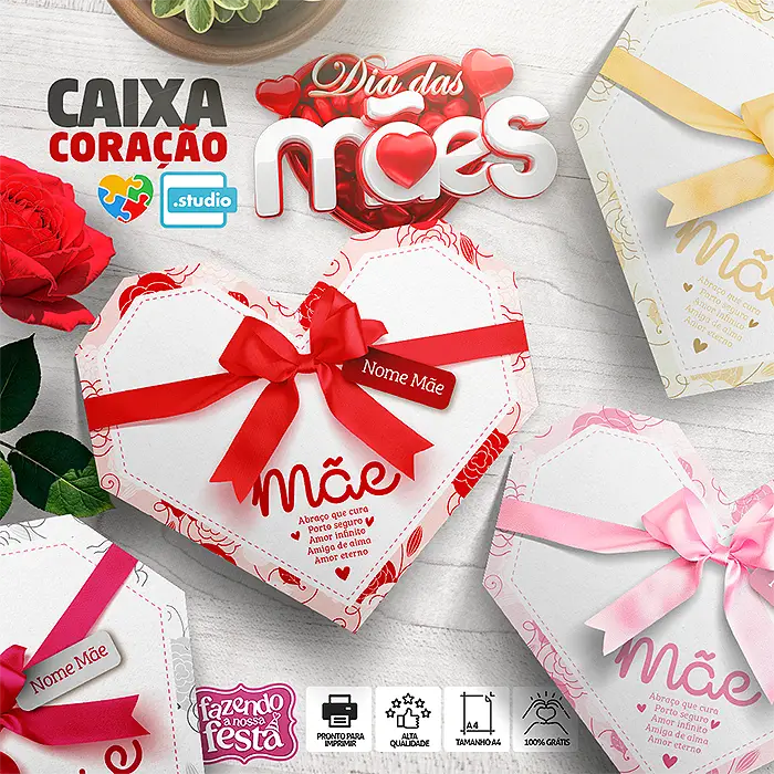 Caixa Dia das Maes para Imprimir