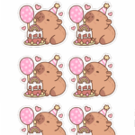 Aplique para Caixinhas Grande 3 Capivara fofa