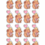 Aplique para Caixinhas Medio 2 Capivara fofa