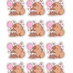 Aplique para Caixinhas Medio 3 Kit Festa Capivara