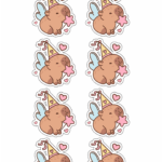 Aplique para Caixinhas Medio Capivara fofa