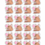 Aplique para Caixinhas Pequeno 3 Capivara fofa