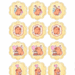 Apliques para Caixinha 2 Capivara fofa
