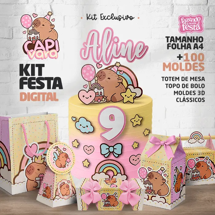 Kit Festa Capivara Fofa (Explosão de Fofura Grátis pra Sua Festa!)