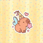 Molde Quadrado Capivara fofa