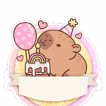 Topo de Bolo Redondo 1 Capivara fofa