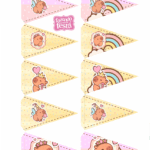 Toppers Bandeirinha Capivara fofa