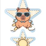 Aplique de Parede 2 Kit Festa Capivara Menino