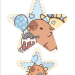 Aplique de Parede Kit Festa Capivara Menino