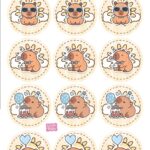 Aplique para Caixinhas Redondos Kit Festa Capivara Menino