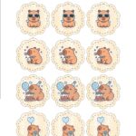 Apliques para Caixinha 2 Personalizados Capivara Menino