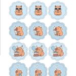 Apliques para Caixinha Personalizados Capivara Menino