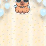 Capivara Menino Convite Impresso