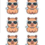 Kit Digital Capivara Menino Aplique para Caixinhas Grande