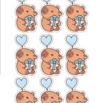 Kit Digital Capivara Menino Aplique para Caixinhas Grande 2