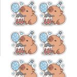 Kit Digital Capivara Menino Aplique para Caixinhas Grande 3