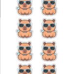 Kit Digital Capivara Menino Aplique para Caixinhas Medio