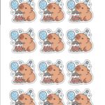 Kit Digital Capivara Menino Aplique para Caixinhas Medio 3