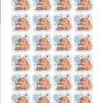 Kit Digital Capivara Menino Aplique para Caixinhas Pequeno 3