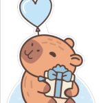 Kit Digital Capivara Menino Centro de Mesa