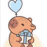 Kit Digital Capivara Menino Centro de Mesa copiar