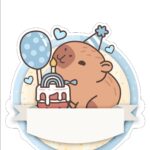 Kit Digital Capivara Menino Topo de Bolo Redondo 1