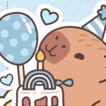 Painel Folha A4 3 Kit Festa Capivara Menino