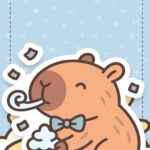 Painel Folha A4 4 Kit Festa Capivara Menino