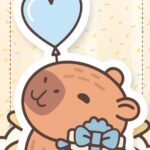 Painel Folha A4 Kit Festa Capivara Menino