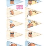 Toppers Bandeirinha Personalizados Capivara Menino