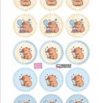 Toppers Redondos Personalizados Capivara Menino