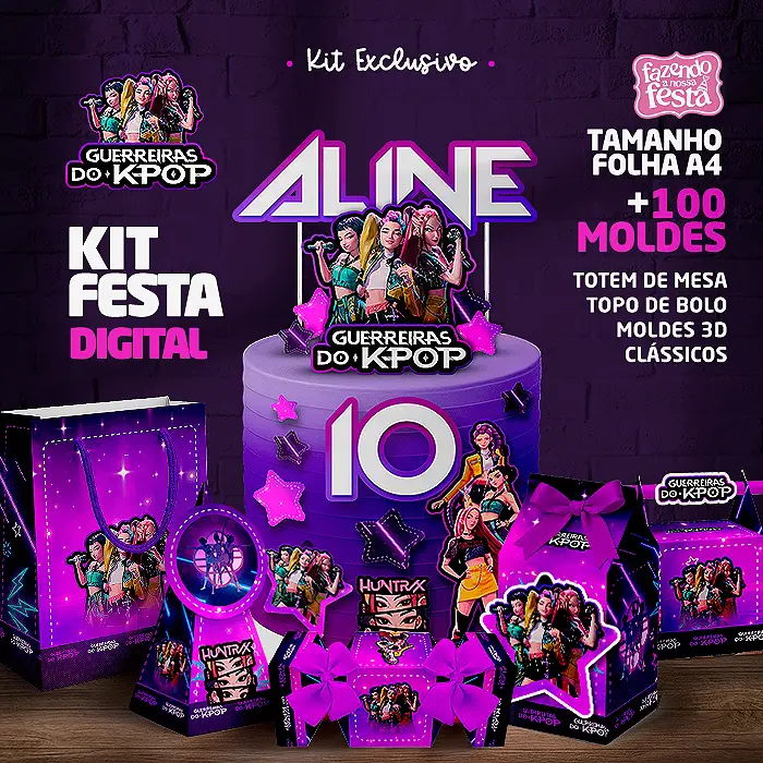 Kit Festa Guerreios do KPop Fazendo a Nossa Festa