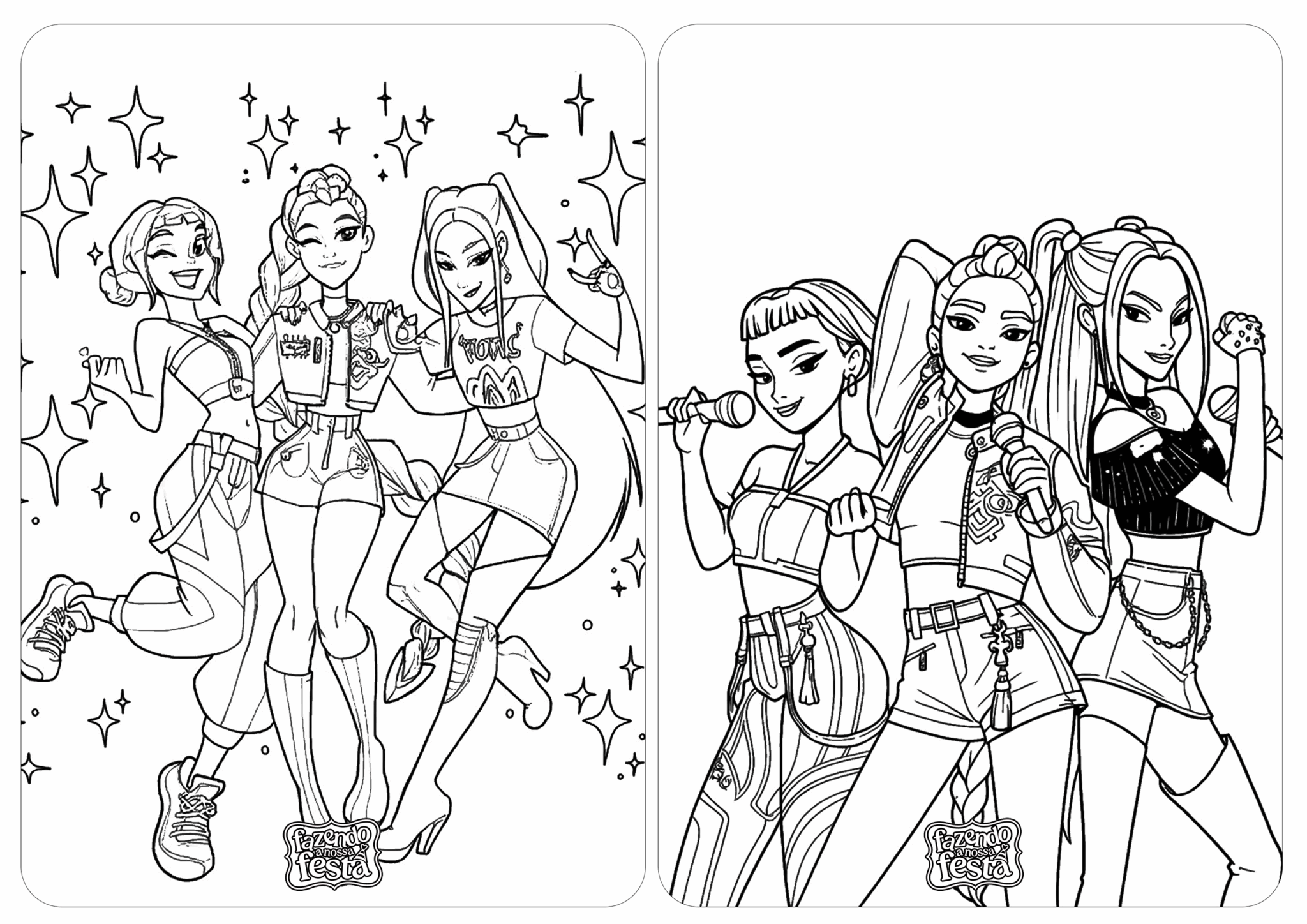 Livrinho de Colorir Guerreiras do Kpop 2 - Fazendo a Nossa Festa