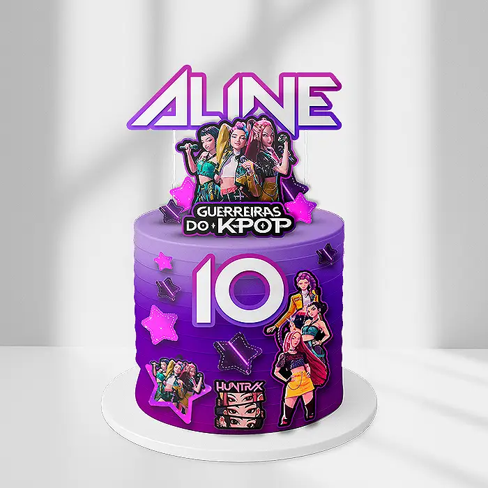 Topo de Bolo Guerreiras do K Pop