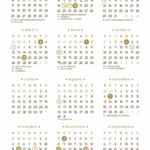 Calendario 2026 A4 Amarelo Dourado