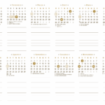 Calendario 2026 A4 Horizontal Amarelo Dourado