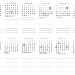 Calendario 2026 A4 Horizontal Preto Cinza