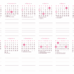 Calendario 2026 A4 Horizontal Rosa
